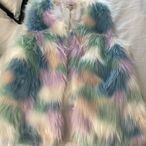Colorful fur vest